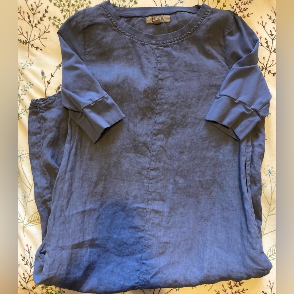FLAX linen dress SIZE Petite (X-Small) • cornflower blue • NWOT • pockets! 😍 - Picture 2 of 16